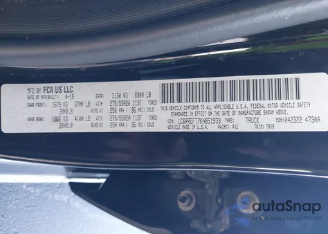 2019 Ram 1500 Big Horn/Lone Star 4X2 5'7 Box из США, поврежденный, VIN 1C6RREFT7KN851933